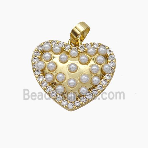 Copper Pendant pave zircon, gold plated