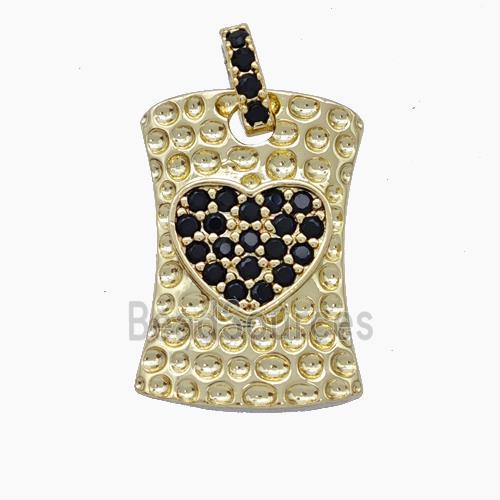 Copper Pendant pave zircon, gold plated