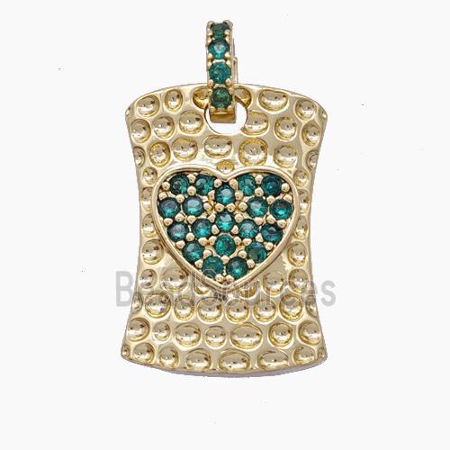 Copper Pendant pave zircon, gold plated