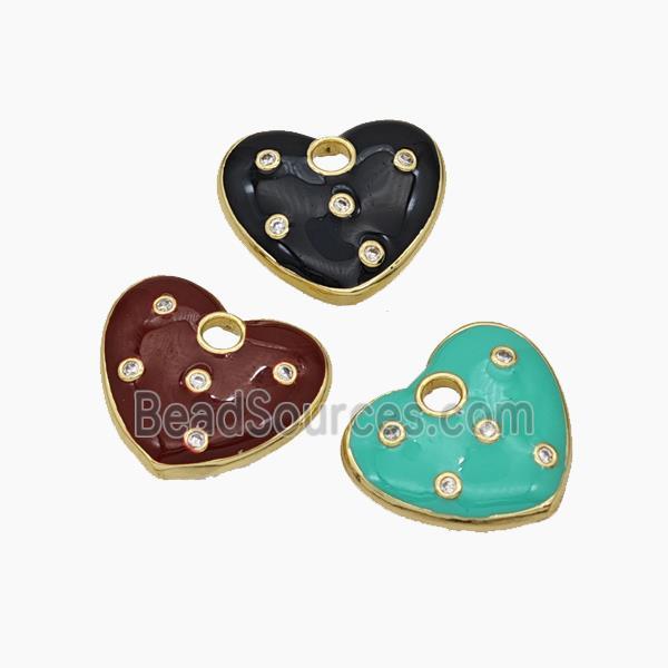 Copper Pendant pave zircon, Gold plated