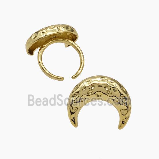 Copper Ring pave zircon, Gold plated