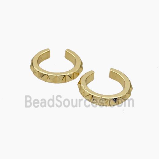 Copper Ring pave zircon, Gold plated