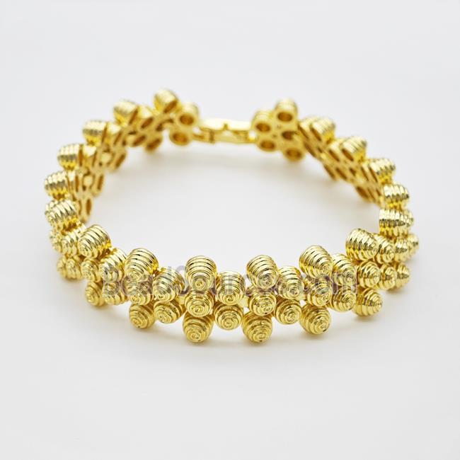 Copper Bracelet pave Zircon, Gold plated