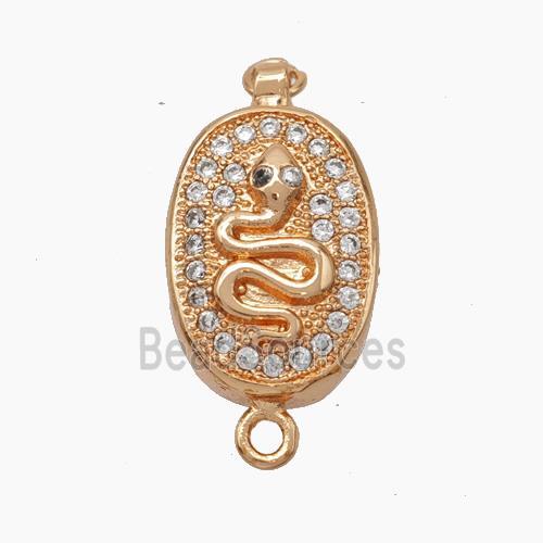 Copper connector Clasp pave Zircon, Rose gold plated