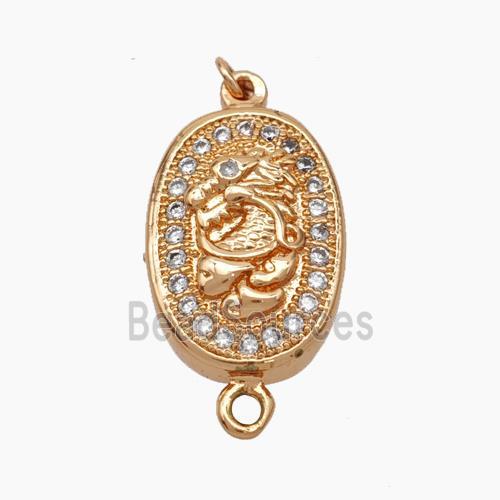 Copper connector Clasp pave Zircon, Rose gold plated