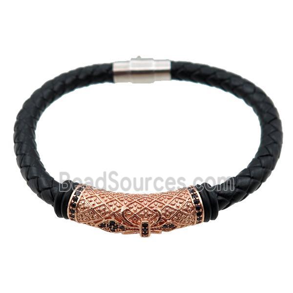 PU leather bracelets with magnetic clasp