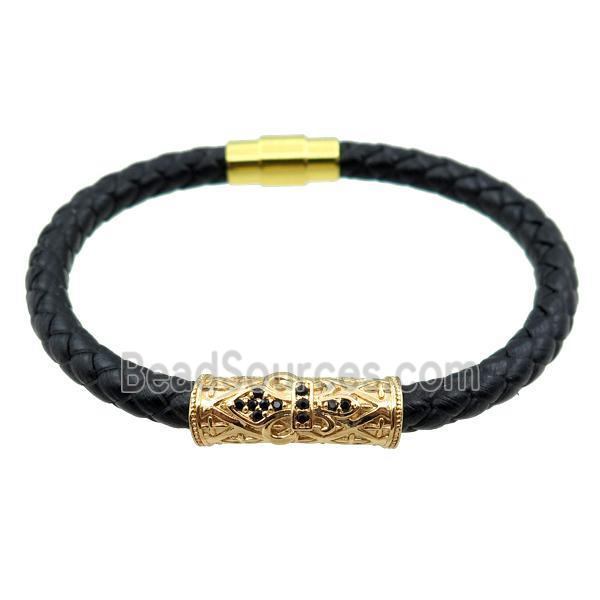 PU leather bracelets with magnetic clasp