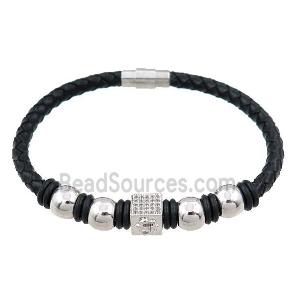 PU leather bracelet with magnetic clasp