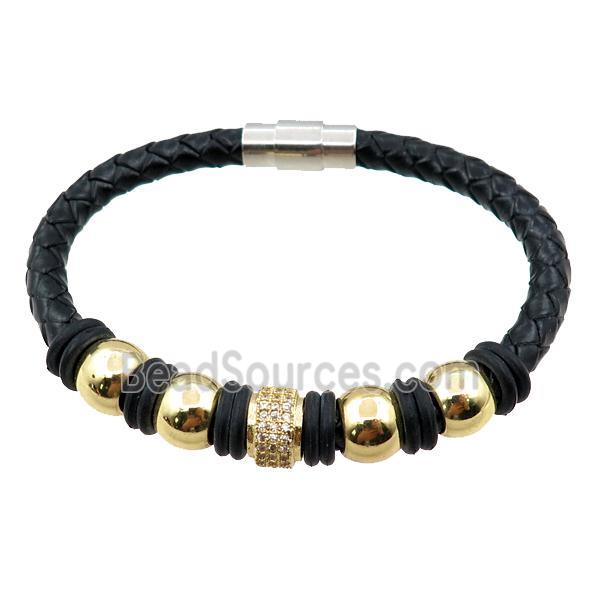 PU leather bracelet with magnetic clasp