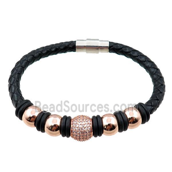 PU leather bracelet with magnetic clasp