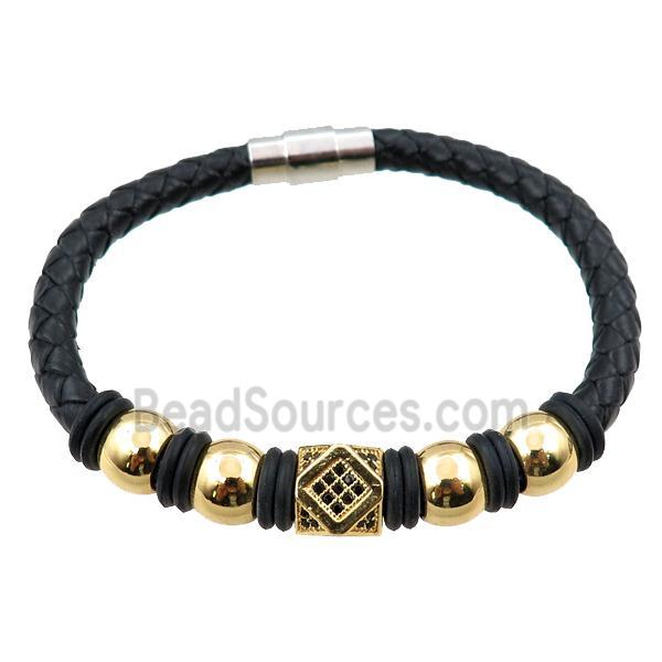 PU leather bracelet with magnetic clasp