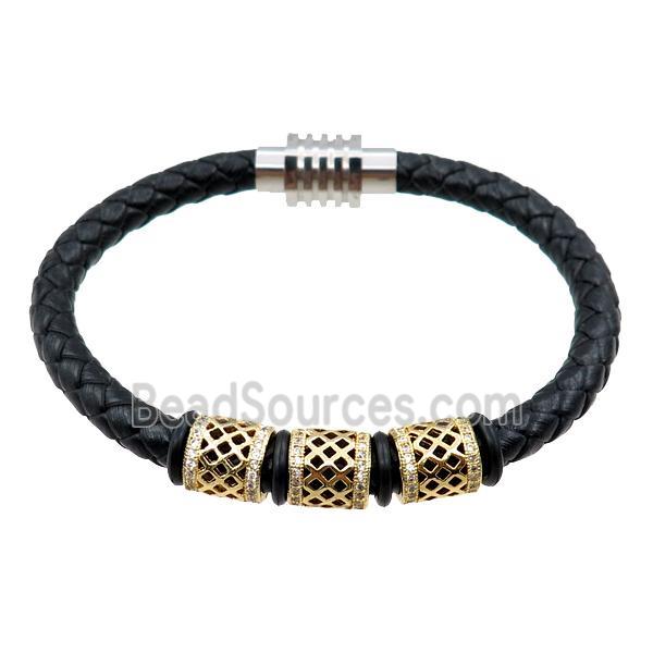 PU leather bracelet with magnetic clasp