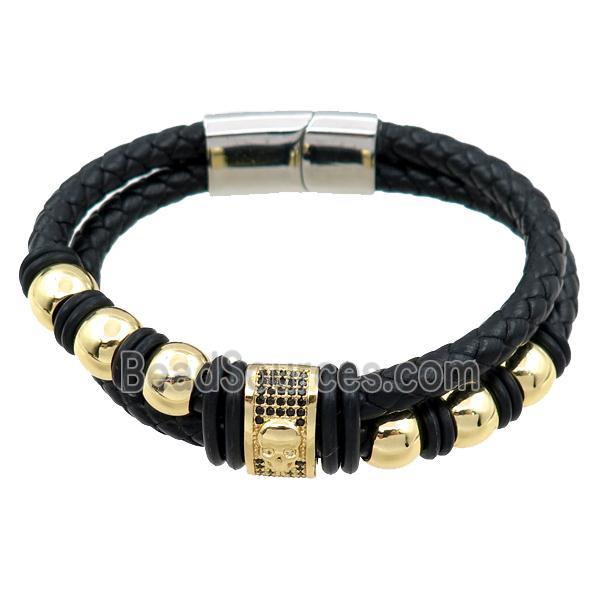 PU leather bracelet with magnetic clasp