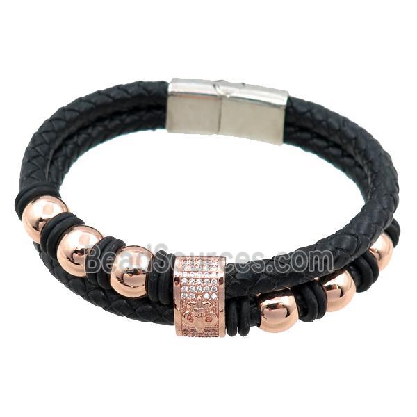 PU leather bracelet with magnetic clasp