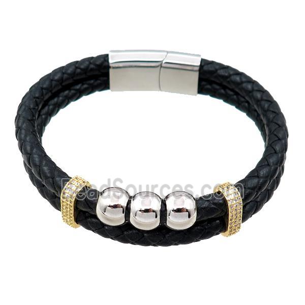 PU leather bracelet with magnetic clasp