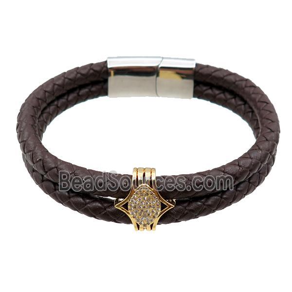 PU leather bracelet with magnetic clasp