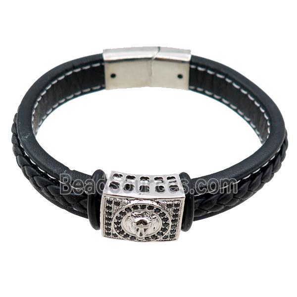 PU leather bracelet with magnetic clasp