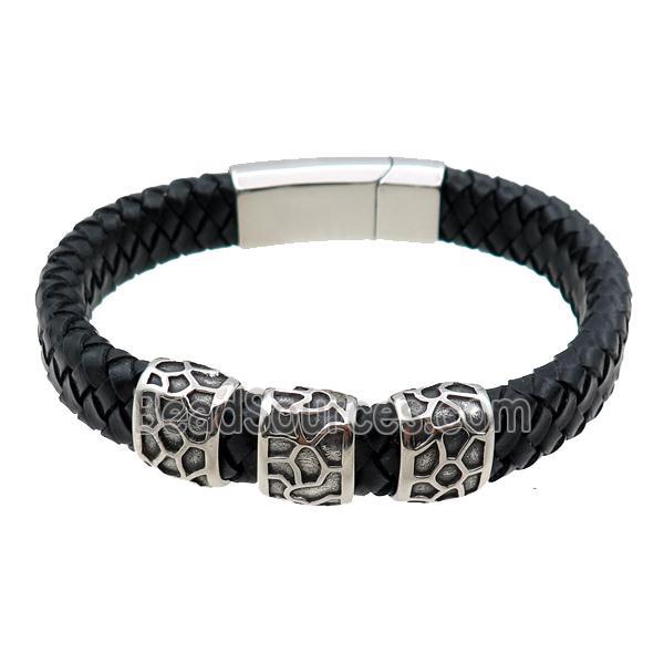 PU leather bracelet with magnetic clasp