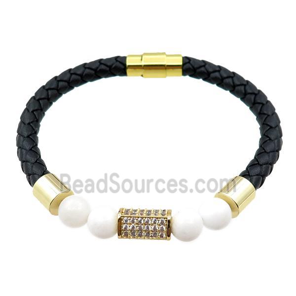 PU leather bracelets with magnetic clasp