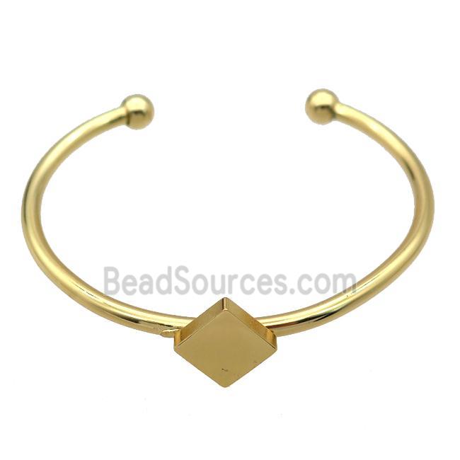 copper adjustable bangle, gold plated