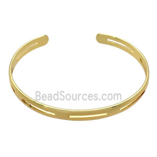 copper adjustable bangle, gold plated