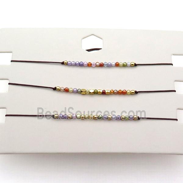 Cubic Zircon Bracelet Adjustable Multicolor