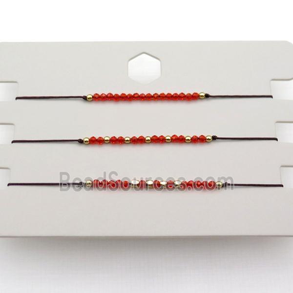 Red Cubic Zircon Bracelet Adjustable