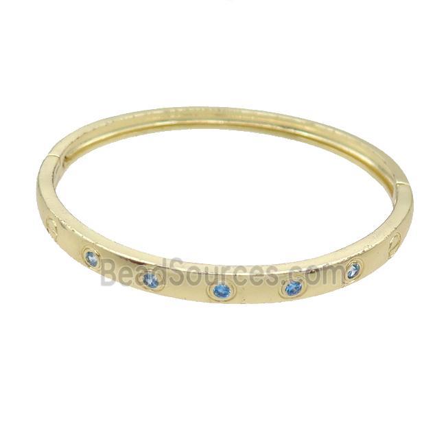 Copper Bangle Pave Zircon Gold Plated