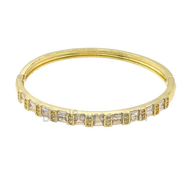 Copper Bangle Pave Zircon Gold Plated