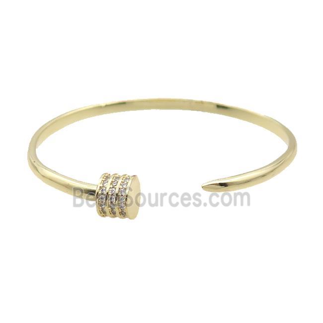 Copper Bangle Pave Zircon Gold Plated