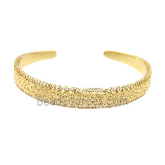 Copper Bangle Pave Zircon Gold Plated