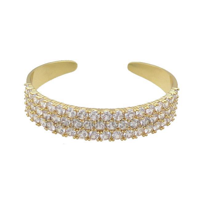 Copper Bangle Pave Zircon Gold Plated