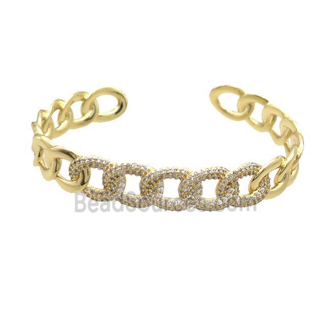 Copper Bangle Pave Zircon Gold Plated