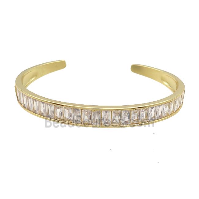 Copper Bangle Pave Zircon Gold Plated