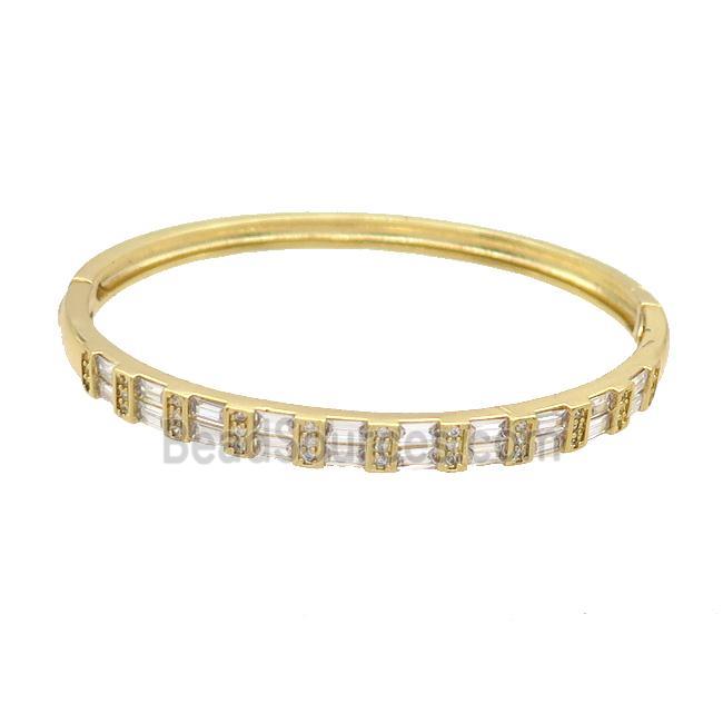 Copper Bangle Pave Zircon Gold Plated