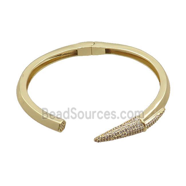 Copper Bangle Pave Zircon Gold Plated