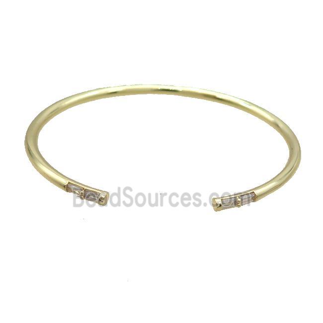 Copper Bangle Pave Zircon Gold Plated