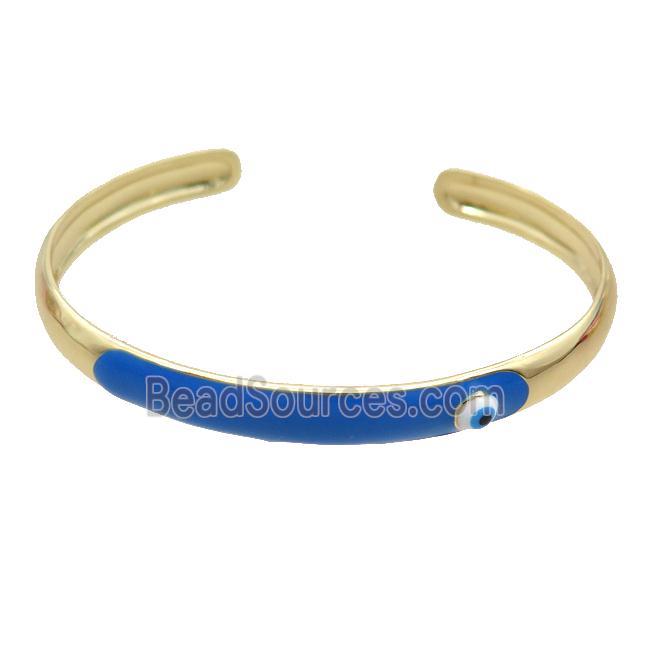 Copper Bangle BLue Enamel Gold Plated