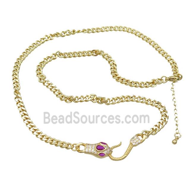 Copper Necklace Chain Snake Gold Plated