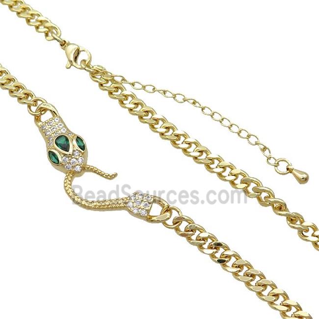 Copper Necklace Chain Snake Gold Plated