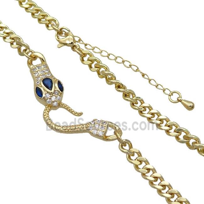 Copper Necklace Chain Snake Gold Plated