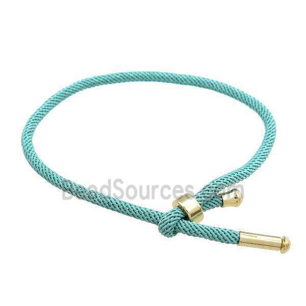 Nylon Bracelet Adjustable Mint Green