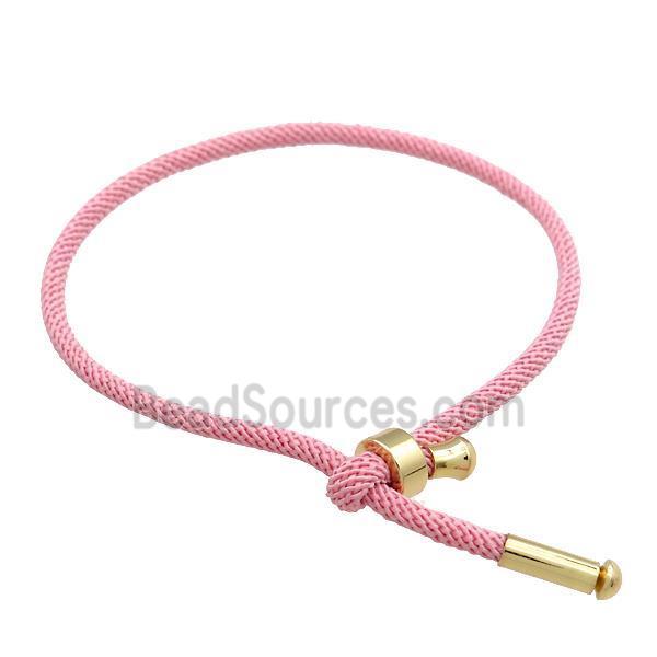 Pink Nylon Bracelet Adjustable