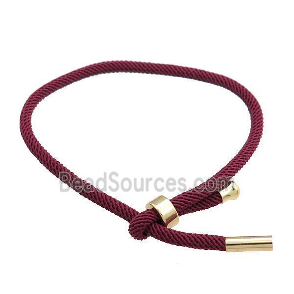 Nylon Bracelet Adjustable Maroon Red