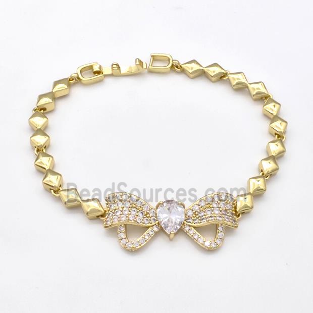 Copper Butterfly Bracelets Pave Zirconia Gold Plated