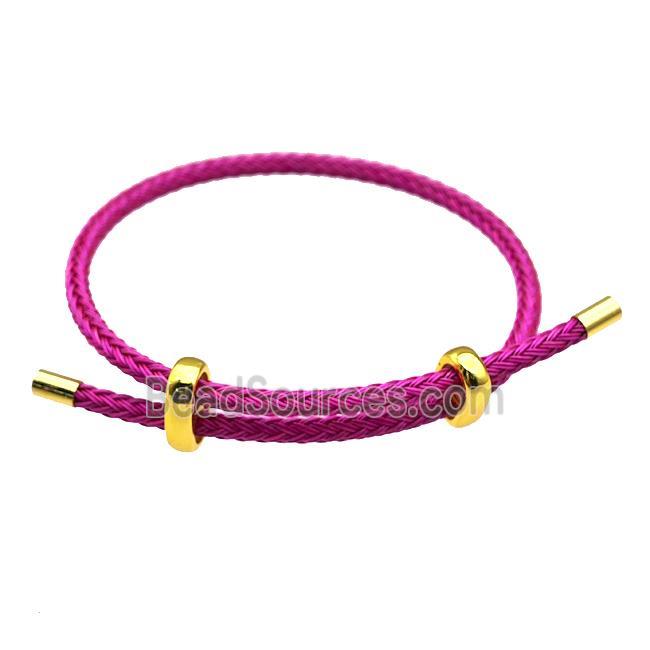 Hotpink Tiger Tail Steel Bracelet Adjustable