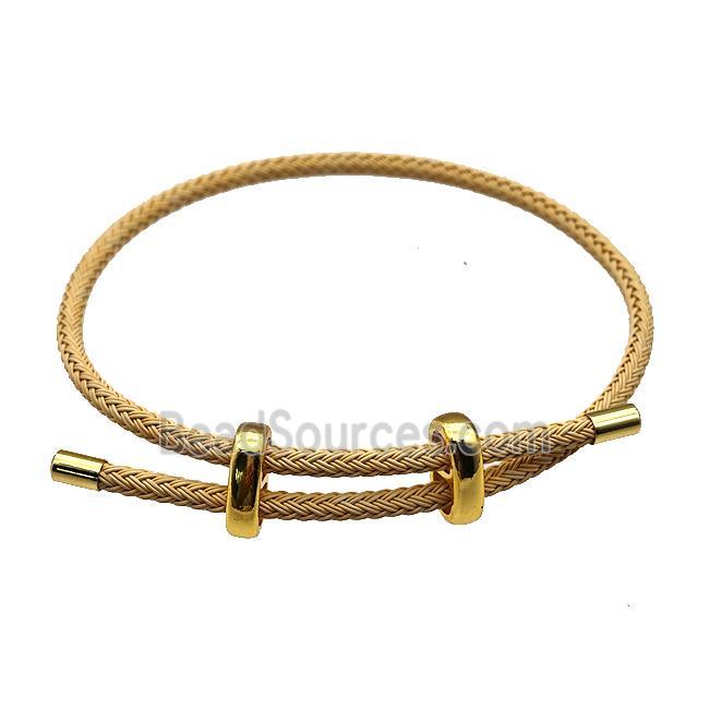 Beige Tiger Tail Steel Bracelet Adjustable