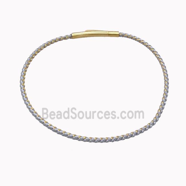 Nylon Cord Bracelet With Stainless Steel Clasp