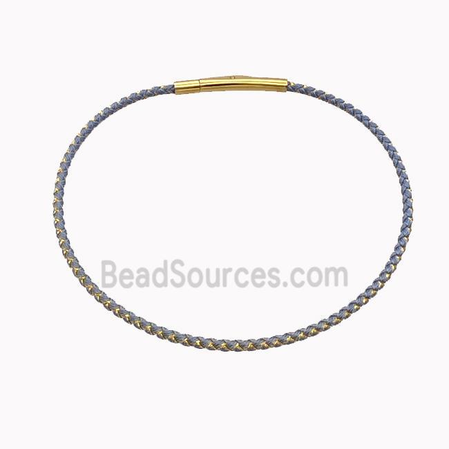 Nylon Cord Bracelet With Stainless Steel Clasp