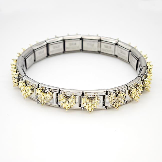 Stainless Steel bracelet, platinum plated